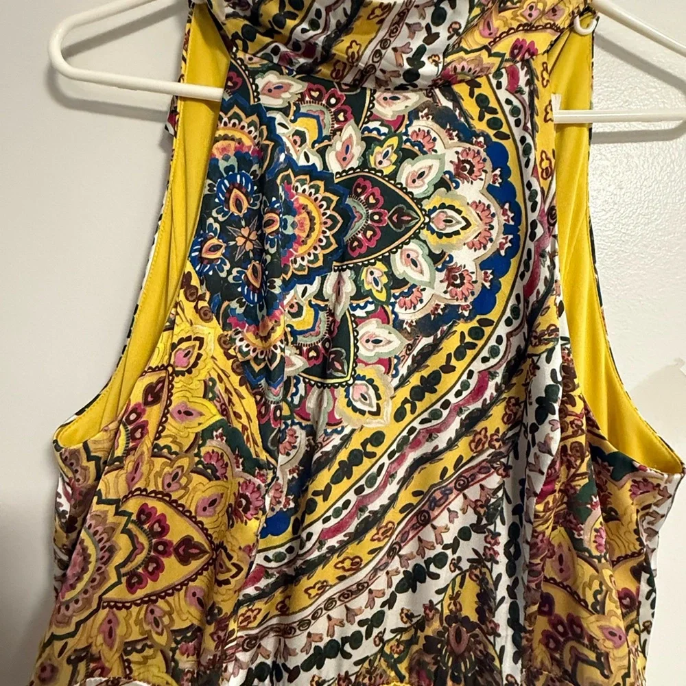 Anthropology x Nicole Miller Yellow Retro Paisley Maxi Dress - Picture 9 of 12